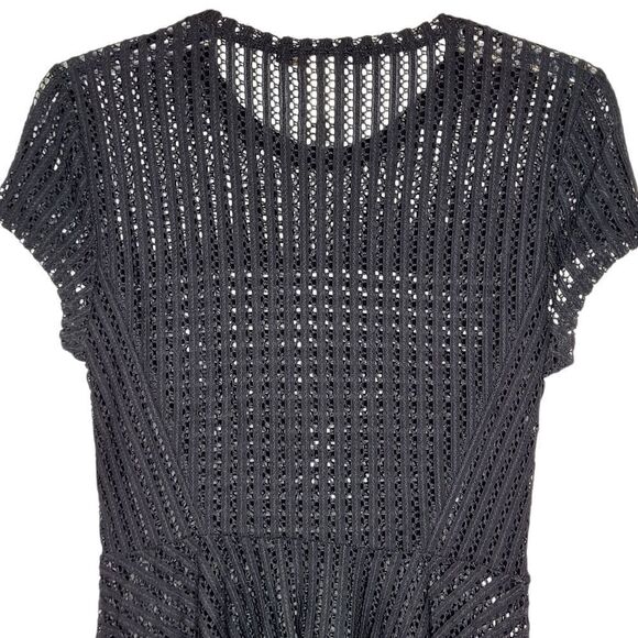 BCBGMaxazria Striped Lace Asymmetrical Hem Top Size S - Picture 8 of 9